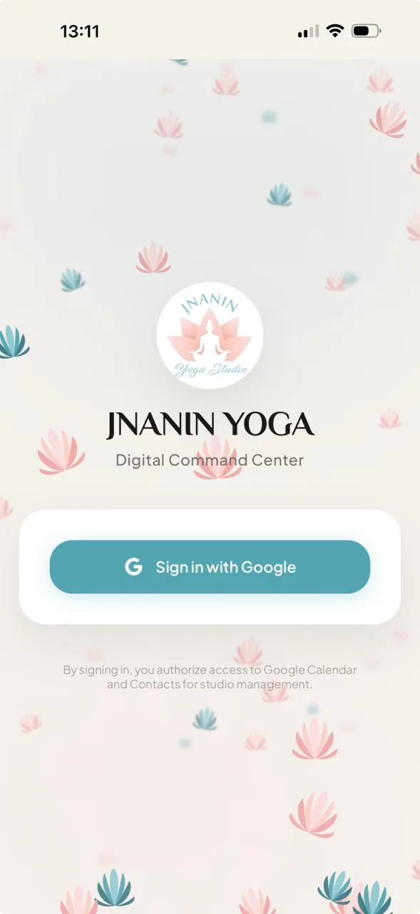 Jnanin Yoga Command Center: sign in